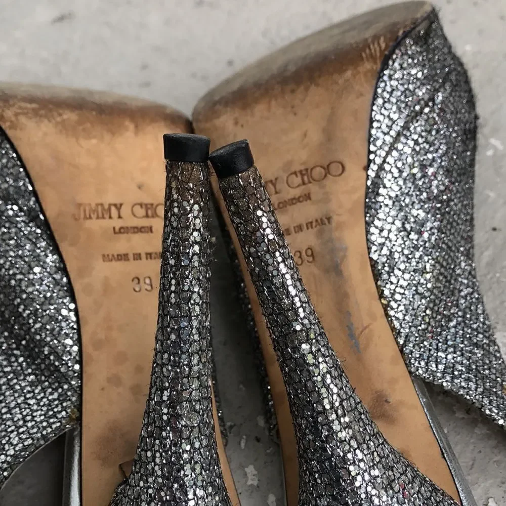 Jimmy Choo glitter n rhinestones